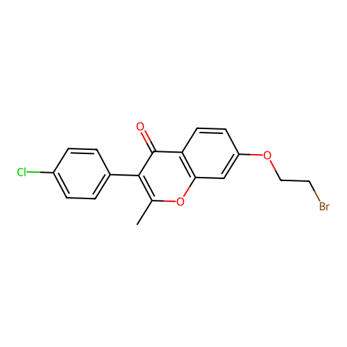 7-(2-Bromoethoxy)-3-(4-chlorophenyl)-2-methylchromen-4-one structure