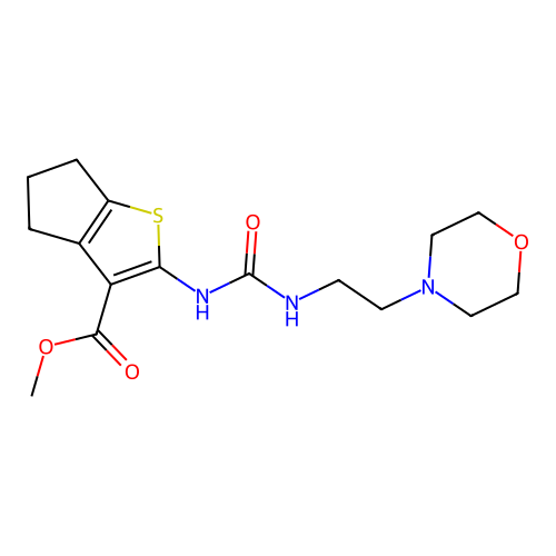 methyl 2-(3-(2-morpholinoethyl)ureido)-5,6-dihydro-4H-cyclopenta[b]thiophene-3-carboxylate structure
