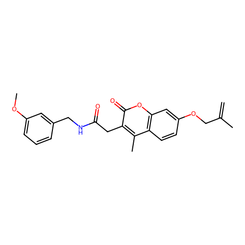 N-(3-methoxybenzyl)-2-(4-methyl-7-((2-methylallyl)oxy)-2-oxo-2H-chromen-3-yl)acetamide structure