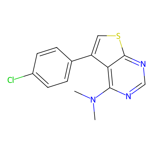 5-(4-chlorophenyl)-N,N-dimethylthieno[2,3-d]pyrimidin-4-amine structure