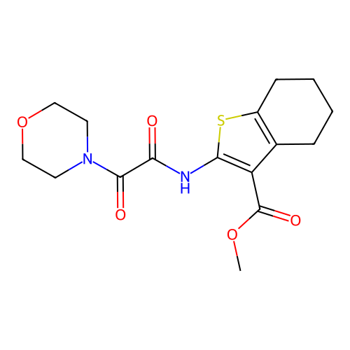 methyl 2-(2-morpholino-2-oxoacetamido)-4,5,6,7-tetrahydrobenzo[b]thiophene-3-carboxylate structure