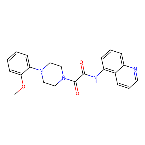 2-(4-(2-methoxyphenyl)piperazin-1-yl)-2-oxo-N-(quinolin-5-yl)acetamide structure