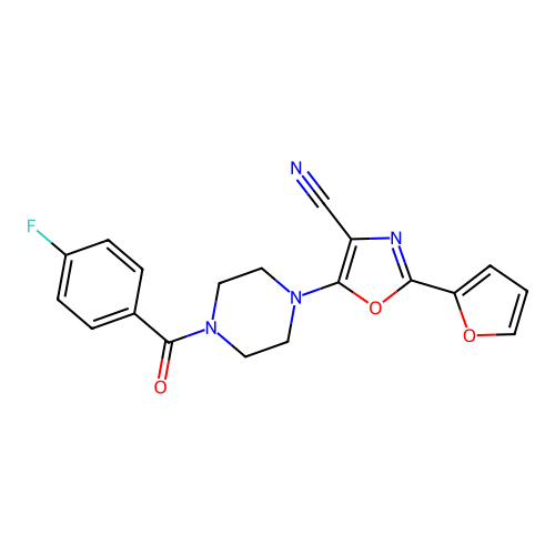 5-(4-(4-Fluorobenzoyl)piperazin-1-yl)-2-(furan-2-yl)oxazole-4-carbonitrile structure