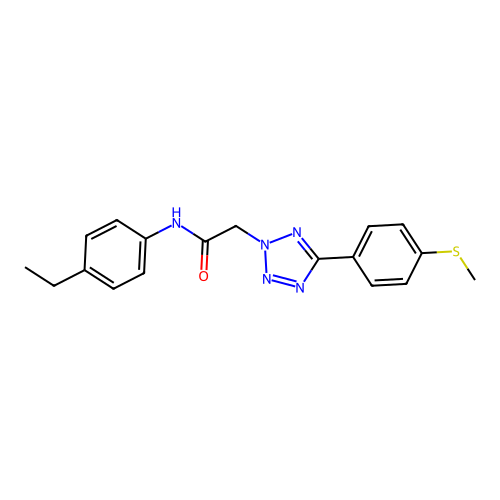 N-(4-ethylphenyl)-2-{5-[4-(methylsulfanyl)phenyl]-2H-tetrazol-2-yl}acetamide structure