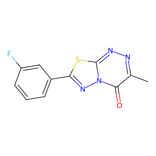 7-(3-fluorophenyl)-3-methyl-4H-[1,3,4]thiadiazolo[2,3-c][1,2,4]triazin-4-one structure