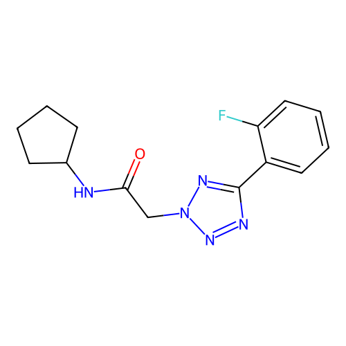 N-cyclopentyl-2-(5-(2-fluorophenyl)-2H-tetrazol-2-yl)acetamide structure