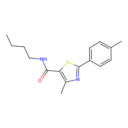 N-butyl-4-methyl-2-(4-methylphenyl)-1,3-thiazole-5-carboxamide structure