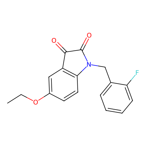 5-ethoxy-1-(2-fluorobenzyl)-1H-indole-2,3-dione structure