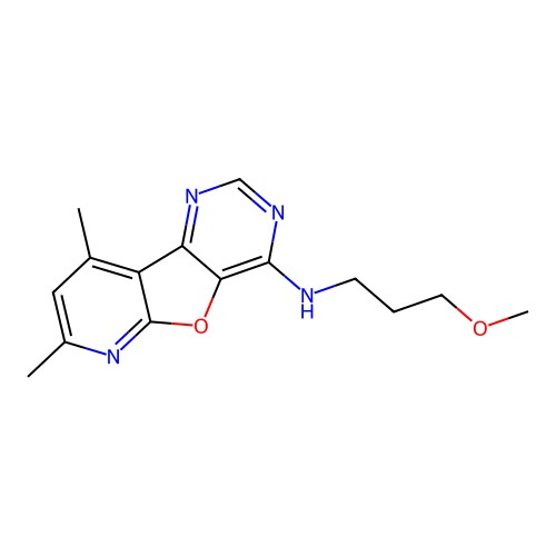 N-(3-methoxypropyl)-7,9-dimethylpyrido[3',2':4,5]furo[3,2-d]pyrimidin-4-amine structure