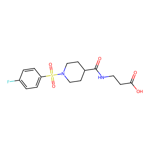 3-(1-((4-Fluorophenyl)sulfonyl)piperidine-4-carboxamido)propanoic acid structure