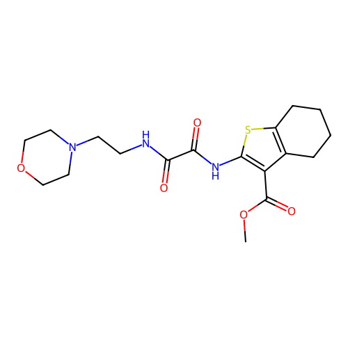 methyl 2-(2-((2-morpholinoethyl)amino)-2-oxoacetamido)-4,5,6,7-tetrahydrobenzo[b]thiophene-3-carboxylate structure