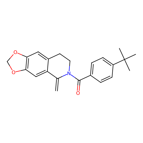 (4-tert-butylphenyl)(5-methylidene-7,8-dihydro[1,3]dioxolo[4,5-g]isoquinolin-6(5H)-yl)methanone structure