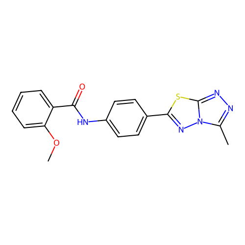 2-methoxy-N-[4-(3-methyl[1,2,4]triazolo[3,4-b][1,3,4]thiadiazol-6-yl)phenyl]benzamide structure