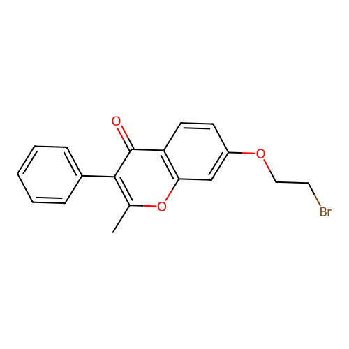 7-(2-bromoethoxy)-2-methyl-3-phenyl-4H-chromen-4-one structure