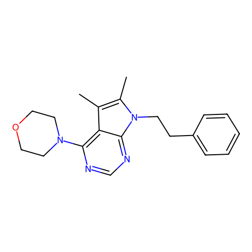 5,6-dimethyl-4-(morpholin-4-yl)-7-(2-phenylethyl)-7H-pyrrolo[2,3-d]pyrimidine structure