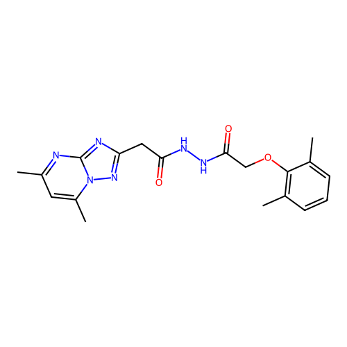 2-(2,6-dimethylphenoxy)-N'-[(5,7-dimethyl[1,2,4]triazolo[1,5-a]pyrimidin-2-yl)acetyl]acetohydrazide structure