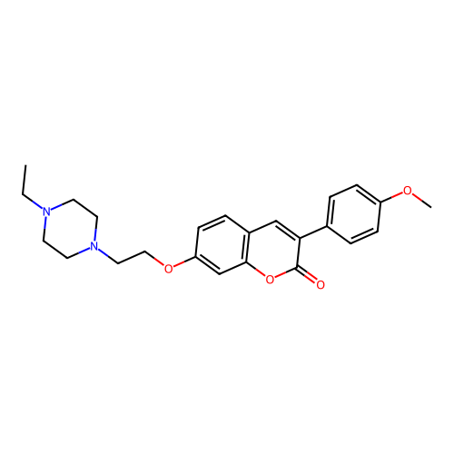 7-(2-(4-ethylpiperazin-1-yl)ethoxy)-3-(4-methoxyphenyl)-2H-chromen-2-one structure