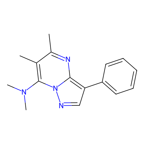 N,N,5,6-tetramethyl-3-phenylpyrazolo[1,5-a]pyrimidin-7-amine structure