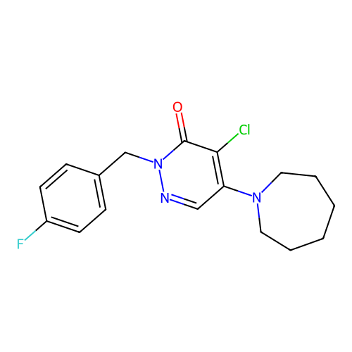 5-(azepan-1-yl)-4-chloro-2-(4-fluorobenzyl)pyridazin-3(2H)-one structure