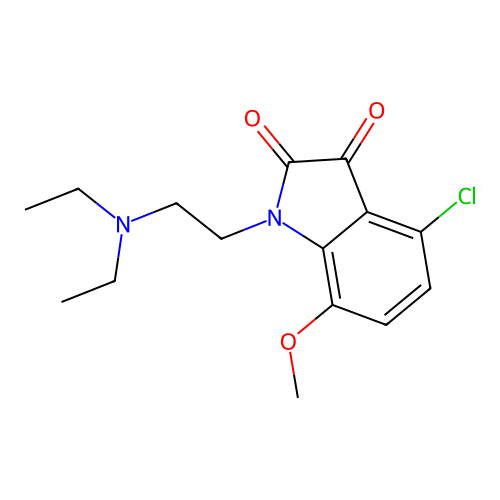 4-chloro-1-[2-(diethylamino)ethyl]-7-methoxy-1H-indole-2,3-dione structure