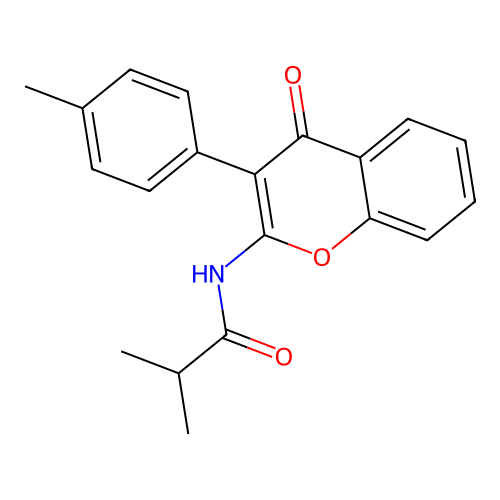N-(4-oxo-3-(p-tolyl)-4H-chromen-2-yl)isobutyramide structure