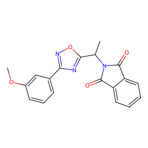 2-[1-[3-(3-Methoxyphenyl)-1,2,4-oxadiazol-5-yl]ethyl]isoindole-1,3-dione structure