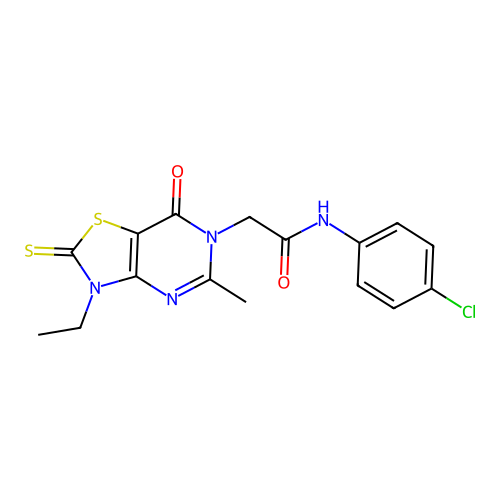 N-(4-chlorophenyl)-2-(3-ethyl-5-methyl-7-oxo-2-thioxo-2,3-dihydrothiazolo[4,5-d]pyrimidin-6(7H)-yl)acetamide structure