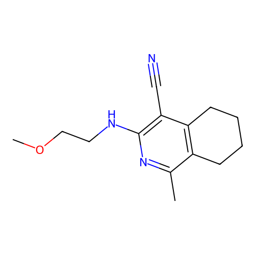 3-((2-Methoxyethyl)amino)-1-methyl-5,6,7,8-tetrahydroisoquinoline-4-carbonitrile structure