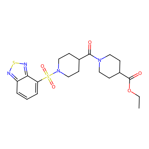 ethyl 1-(1-(benzo[c][1,2,5]thiadiazol-4-ylsulfonyl)piperidine-4-carbonyl)piperidine-4-carboxylate structure