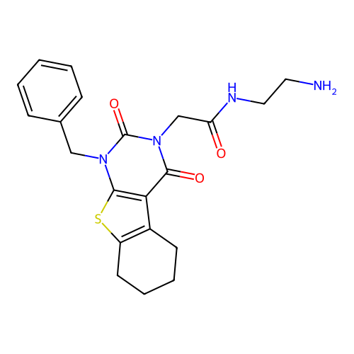 N-(2-aminoethyl)-2-(1-benzyl-2,4-dioxo-1,2,5,6,7,8-hexahydrobenzo[4,5]thieno[2,3-d]pyrimidin-3(4H)-yl)acetamide structure