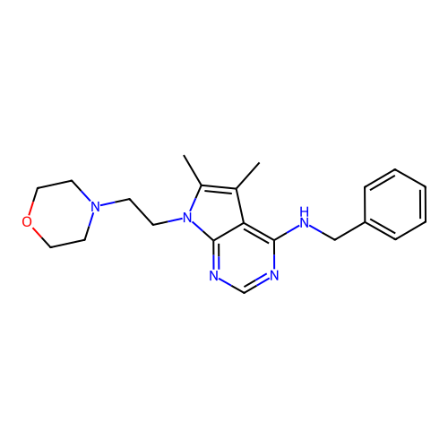 N-benzyl-5,6-dimethyl-7-(2-morpholin-4-ylethyl)pyrrolo[2,3-d]pyrimidin-4-amine structure