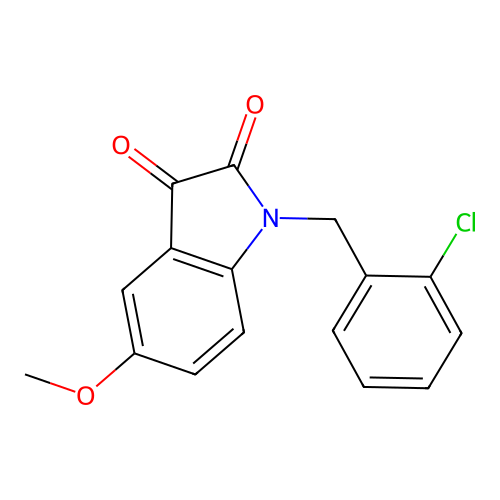 1-(2-chlorobenzyl)-5-methoxy-1H-indole-2,3-dione structure