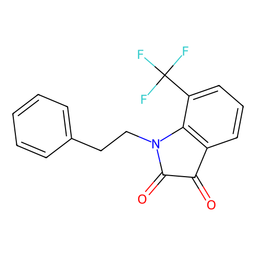 1-(2-phenylethyl)-7-(trifluoromethyl)-1H-indole-2,3-dione structure