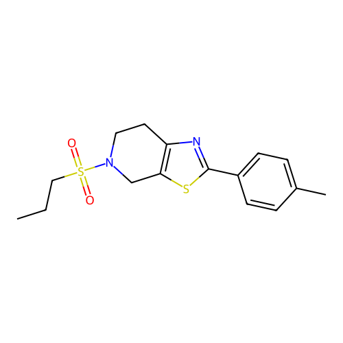 5-(propylsulfonyl)-2-(p-tolyl)-4,5,6,7-tetrahydrothiazolo[5,4-c]pyridine structure