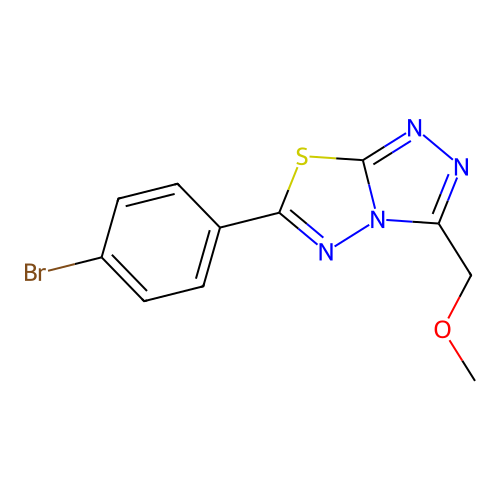 6-(4-Bromophenyl)-3-(methoxymethyl)[1,2,4]triazolo[3,4-b][1,3,4]thiadiazole structure