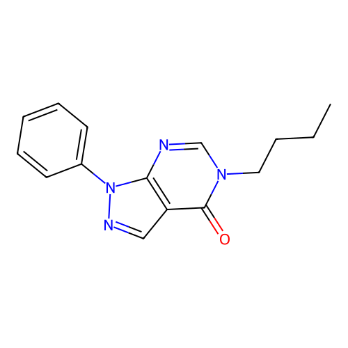5-butyl-1-phenyl-1H-pyrazolo[3,4-d]pyrimidin-4(5H)-one structure