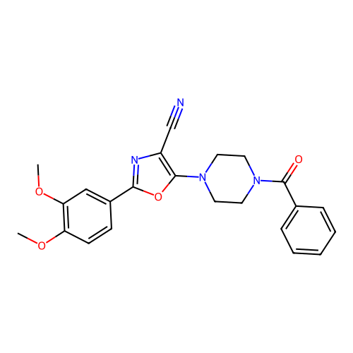 5-(4-Benzoylpiperazin-1-yl)-2-(3,4-dimethoxyphenyl)-1,3-oxazole-4-carbonitrile structure