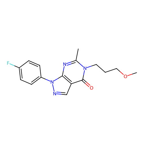 1-(4-fluorophenyl)-5-(3-methoxypropyl)-6-methyl-1H-pyrazolo[3,4-d]pyrimidin-4(5H)-one structure