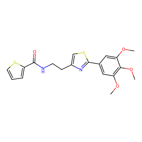 N-{2-[2-(3,4,5-trimethoxyphenyl)-1,3-thiazol-4-yl]ethyl}thiophene-2-carboxamide structure