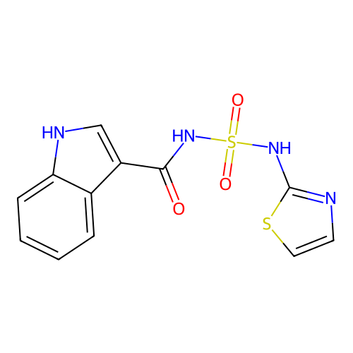 N-(1,3-thiazol-2-ylsulfamoyl)-1H-indole-3-carboxamide structure