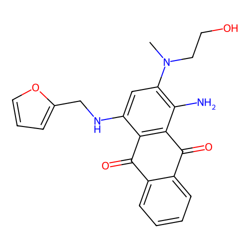 1-amino-4-(furan-2-ylmethylamino)-2-[2-hydroxyethyl(methyl)amino]anthracene-9,10-dione structure