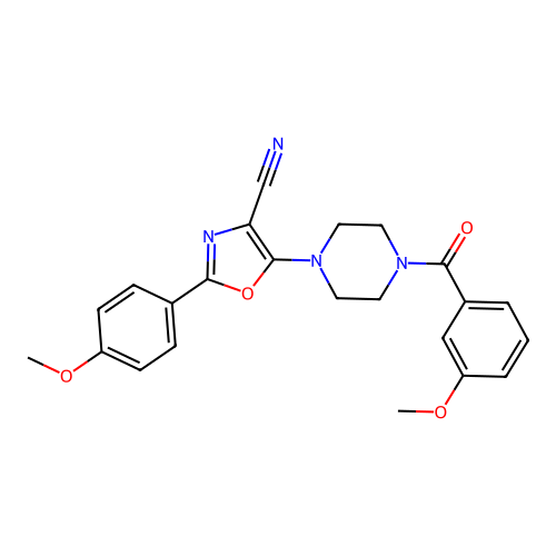 5-(4-(3-Methoxybenzoyl)piperazin-1-yl)-2-(4-methoxyphenyl)oxazole-4-carbonitrile structure