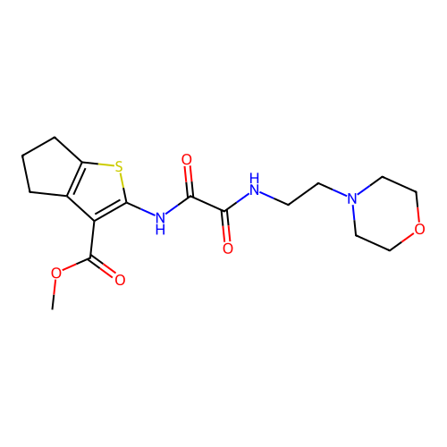 methyl 2-(2-((2-morpholinoethyl)amino)-2-oxoacetamido)-5,6-dihydro-4H-cyclopenta[b]thiophene-3-carboxylate structure