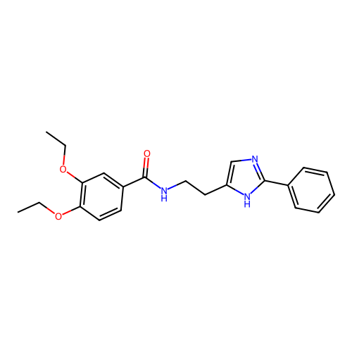3,4-diethoxy-N-[2-(2-phenyl-1H-imidazol-5-yl)ethyl]benzamide structure