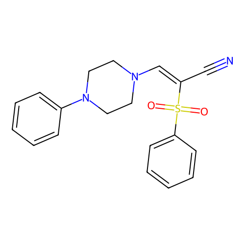 2-(Benzenesulfonyl)-3-(4-phenylpiperazin-1-yl)prop-2-enenitrile structure