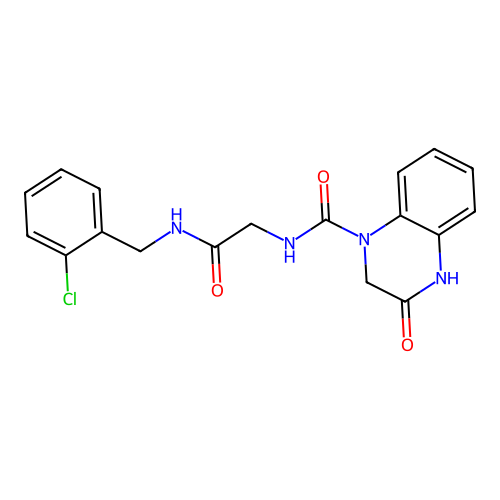 N-{2-[(2-chlorobenzyl)amino]-2-oxoethyl}-3-hydroxyquinoxaline-1(2H)-carboxamide structure