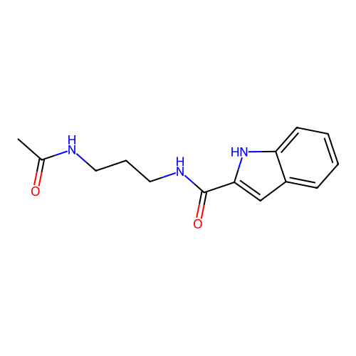 N-(3-acetamidopropyl)-1H-indole-2-carboxamide structure