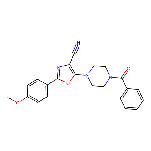 5-(4-Benzoylpiperazin-1-yl)-2-(4-methoxyphenyl)-1,3-oxazole-4-carbonitrile structure