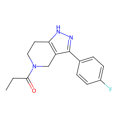 1-[3-(4-fluorophenyl)-1,4,6,7-tetrahydro-5H-pyrazolo[4,3-c]pyridin-5-yl]propan-1-one structure