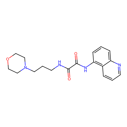 N-[3-(morpholin-4-yl)propyl]-N'-(quinolin-5-yl)ethanediamide structure